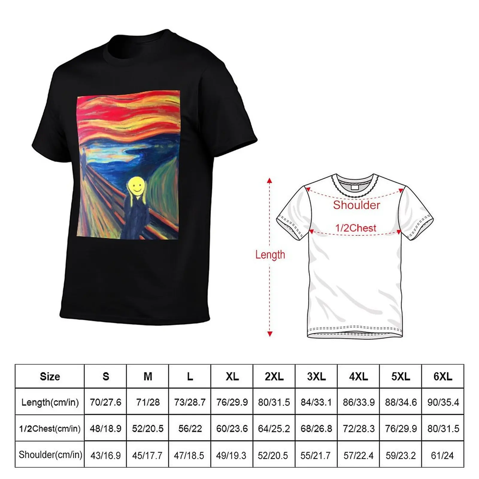 The Smile (The Scream, after Munch) T-Shirt Aesthetic clothing quick-drying tshirts for men