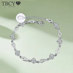TBCYD 5mm 3.5cttw D Color Round Cut Moissanite Tennis Bracelet For Women 925 Sterling Silver Rhombus Hand Chain Fine Jewelry