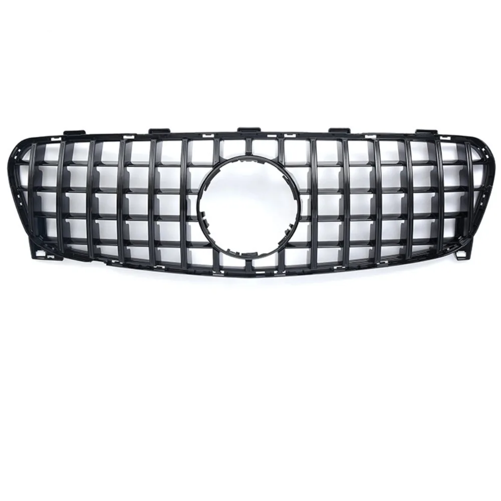 For Mercedes Benz GLA Class X156 2017-2020 GLA200 GLA250 GLA45 GT Style Black Grill Front Grille Car Upper Bumper Hood Mesh Grid