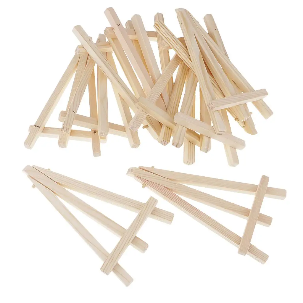 10Pcs Mini Wooden Tabletop Display Easel Desktop Easel Stand for