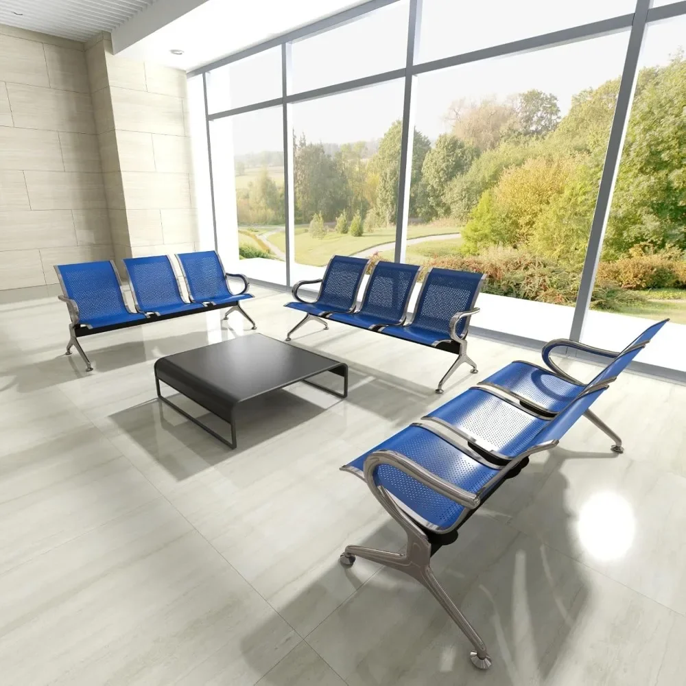 

Waiting Room Bench, Set of 2, with Armrests, Waiting Room Chair,3-seater Airport Reception Bench, Lobby Benchs, Waitings Seating