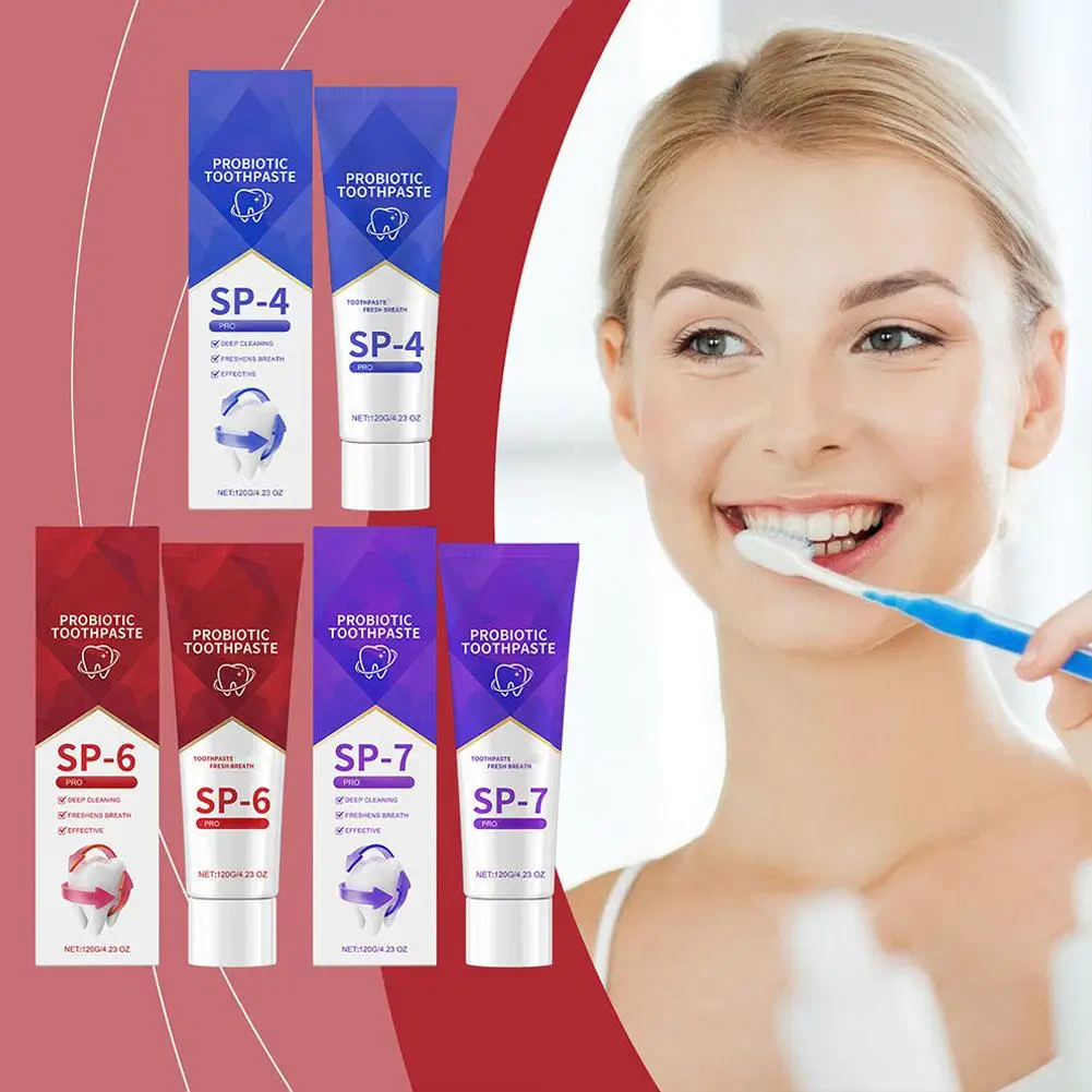 Pasta de dientes probiótica Sip-4, pasta de dientes iluminadora para eliminar manchas, Sp-6, pasta de dientes probiótica, blanquea el aliento, dientes frescos J3T8