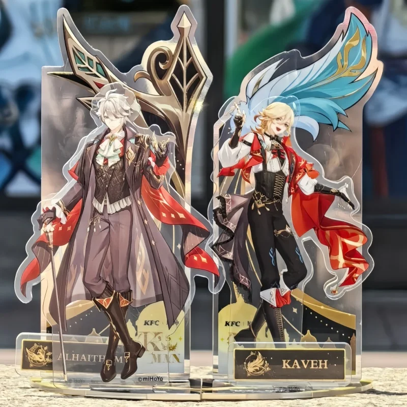 

Anime Genshin Impact X Kfc Cosplay Alhaitham Kaveh Acrylic Standing Plates Badges Sent On June 30th Birthday Graduation Gift Toy
