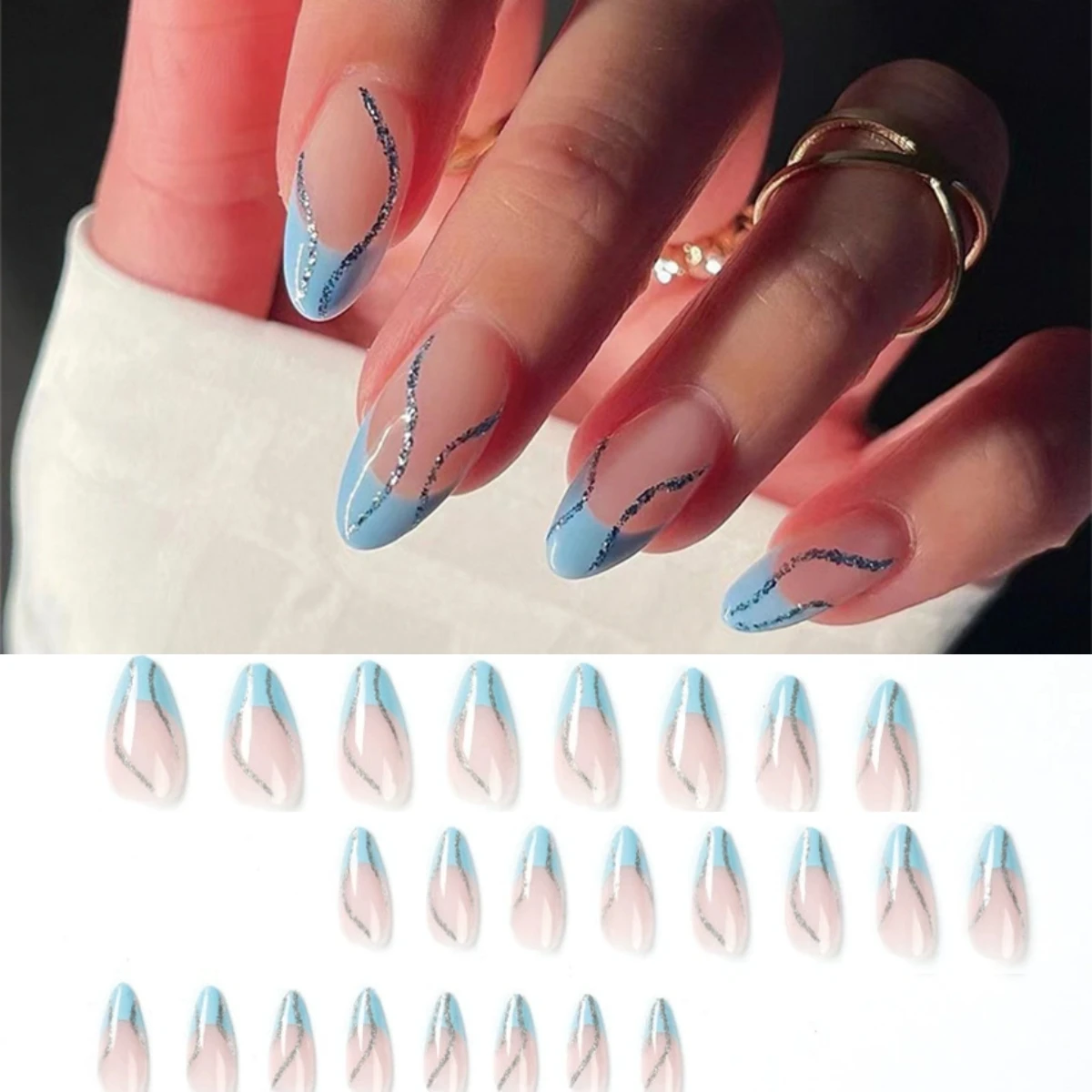 24 Stück Tropfen Rosa Lila Mädchen Dekoration Künstliche Nägel Kunst Künstliche Acryl Ballerina Drücken Sie auf Nägel Set Abnehmbare Falsche Nagelspitzen