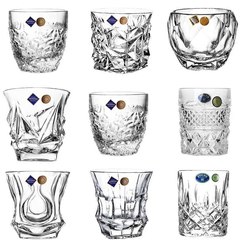 Crystal Glass Layer upon Layer Cup Whiskey Cup Ocean Tumbler Beer Mug Liquor Spirits Cocktail Square home garden drinkware