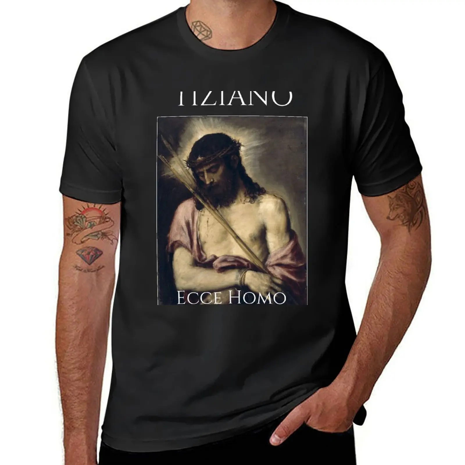 Ecce Homo (Titian) T-Shirt customizeds blanks cute clothes t shirts for men cotton