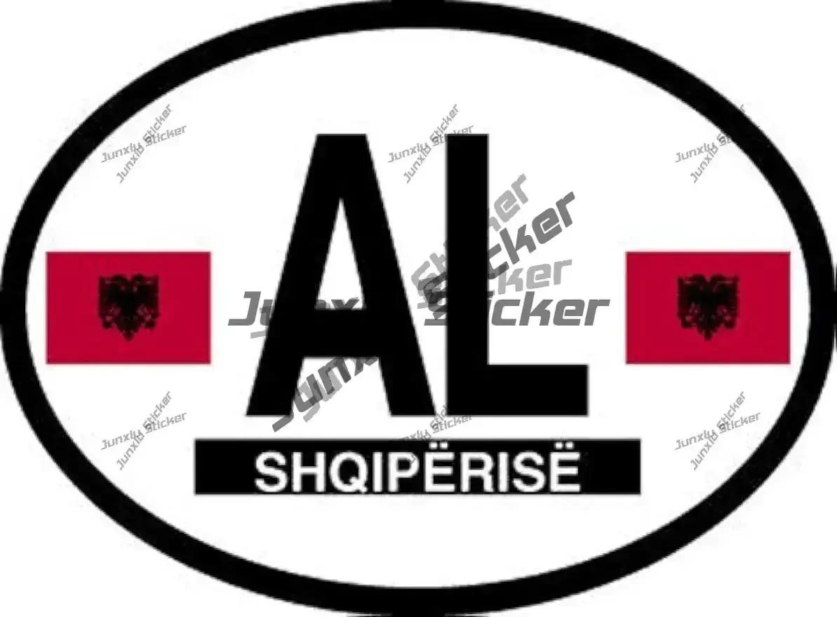 

Albania Sticker Albanian Oval Country Code AL Flag Decal for Auto Truck or Boat Phone Bumper Guitar Truck Window Anti Scratch