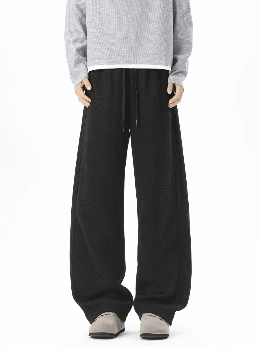 

Мужские повседневные брюки American Sle Heavyweight Dstring Bend Knife, осенние, модные, универсальные, свободного кроя, спортивные, прямые