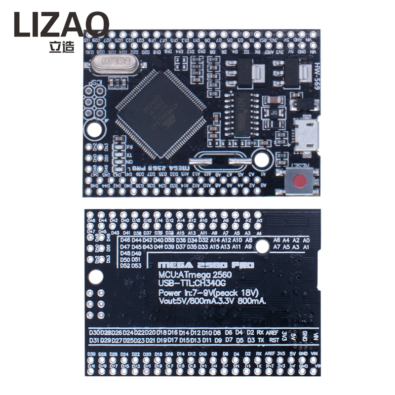 LIZAO Mega 2560 PRO MINI Development Board ATmega2560-16AU 5V with CH340G & Pin Headers, Arduino Mega Compatible