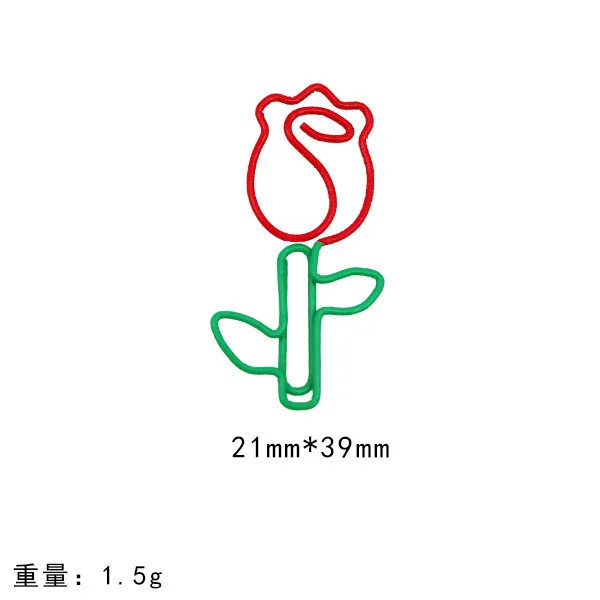 

20Pcs Rose Shape Paper Clips Metal Bookmark Clips Elegant Office School Document Organizers Decorative Planner Accessories