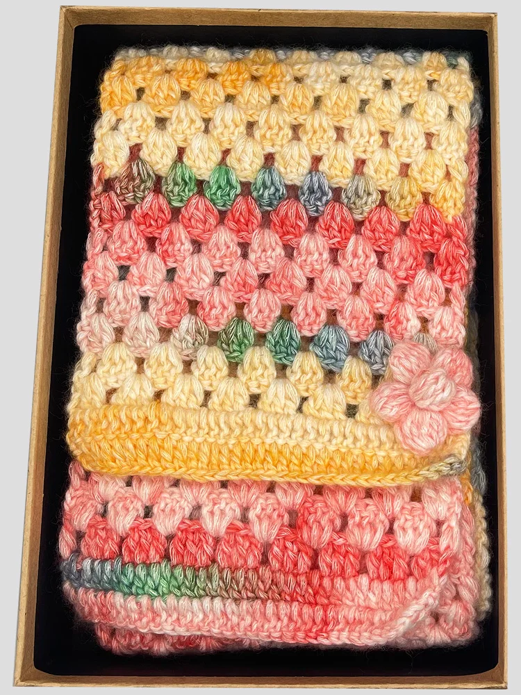 Scarf pure hand-crocheted wool scarf men and women with the same warm shawl parent-child scarf lengthening