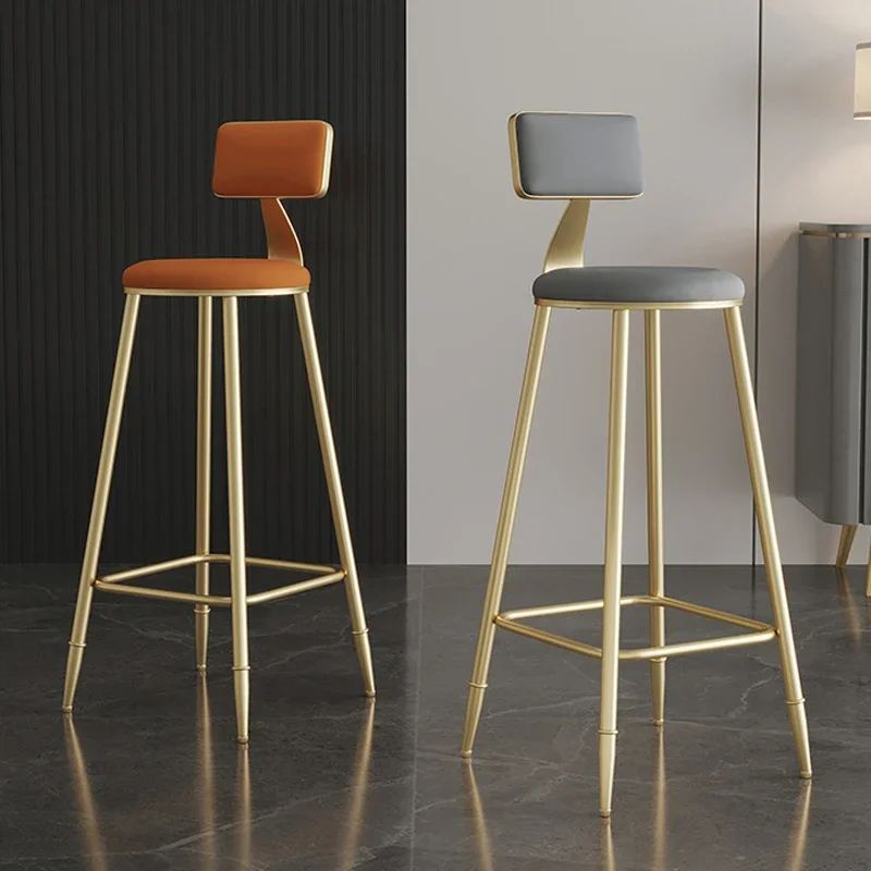 Nordic High Bar Stool Modern Simple Light Luxury Chair with Backrest for Home Front Desk Cashier Elegant Seating Option Stylish