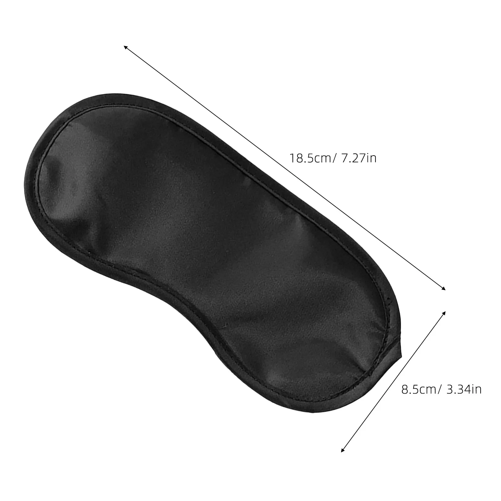 Breathable Sleep Mask Black Polyester Fabric Washable Lightweight Soft 2 Elastic Bands Travel Home Hotel Eyeshade Sleep Rest Aid