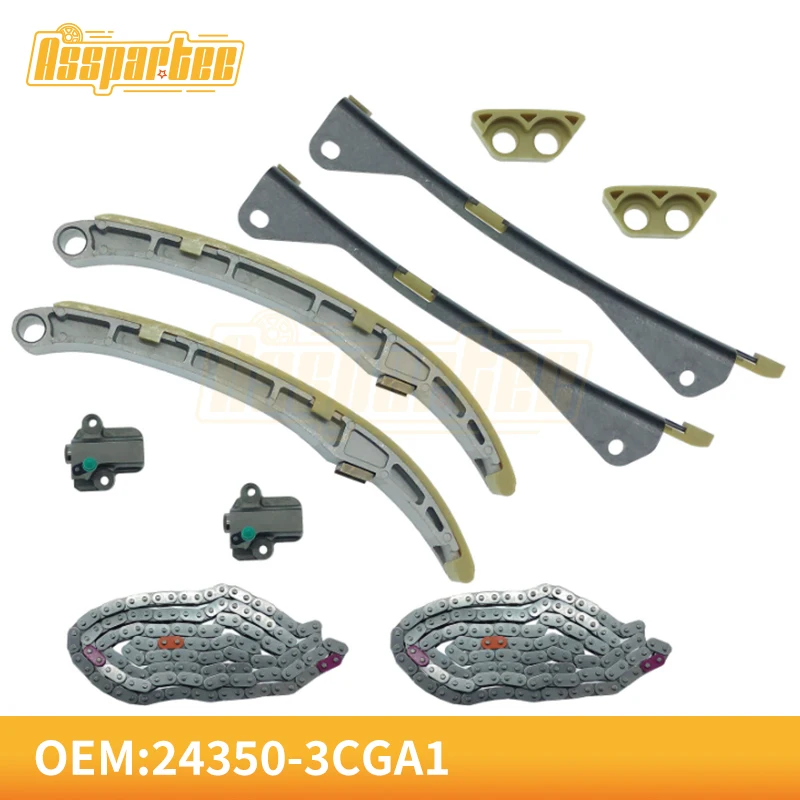 10PCS OEM 24350-3CGA1 Engine Timing Chain Kit For Hyundai/Kia 3.3L&3.8L Santa Fe Sorento Azera Genesis  24370-3CGA0