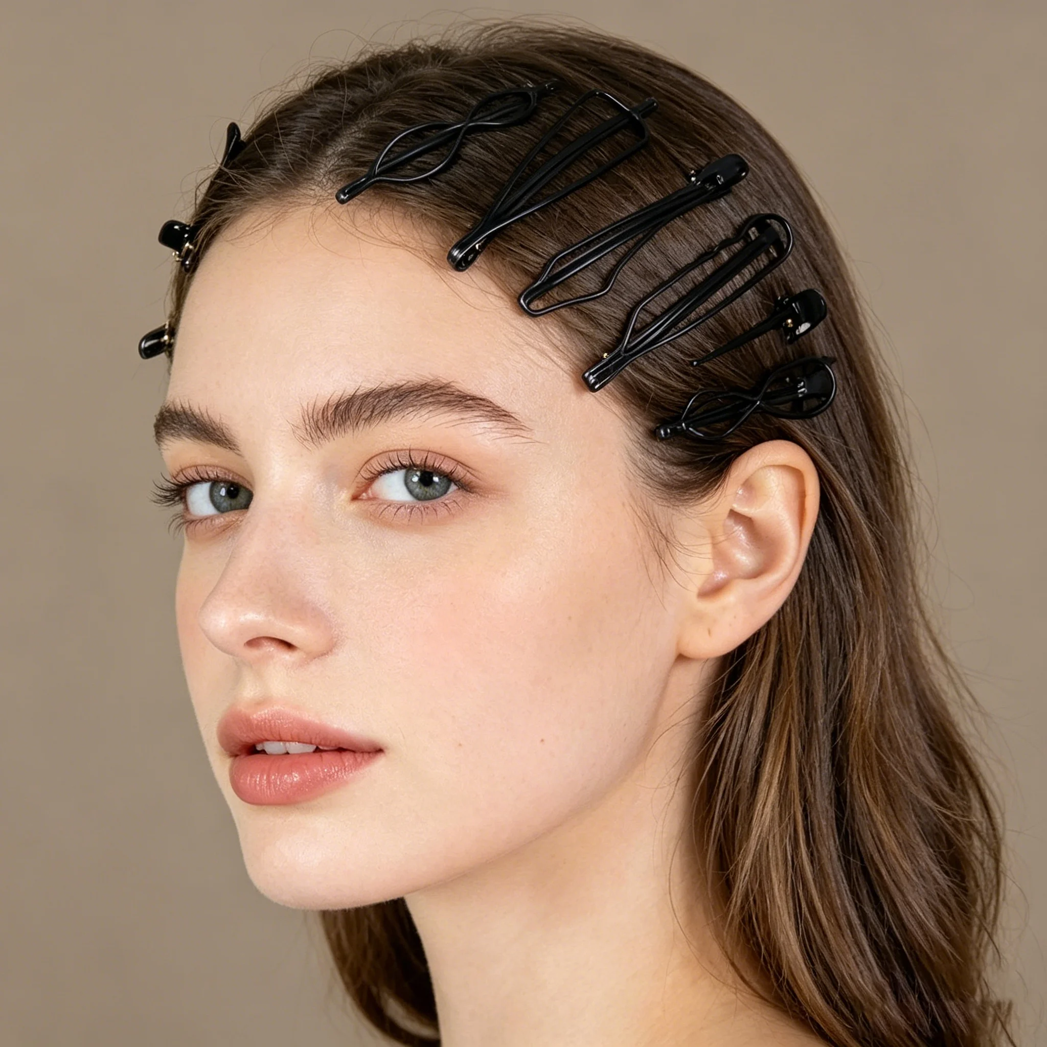 Randomly 10 /20/30 Pcs. Black Clip-on Invisible Hair Clips at the Back of the Head with Seamless Design. Suitable for Wedding