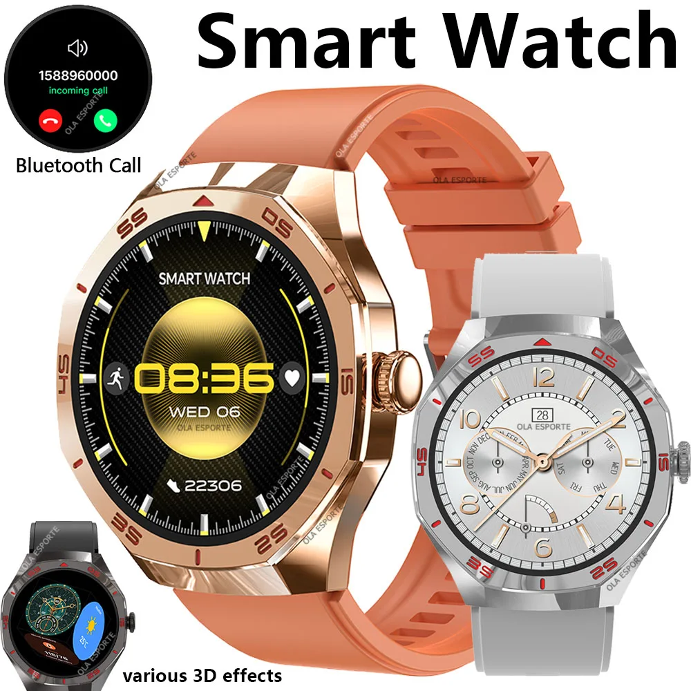 

2025 New Smart Watch Men Women AMOLED HD Screen GPS Tracker Bluetooth Call Waterproof 3D Menu Fashion SmartWatch for Android IOS