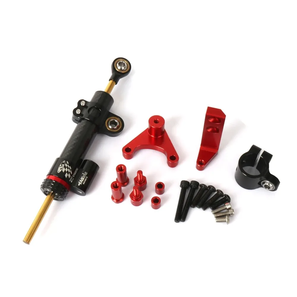 Voor Ducati Hypermotard 950SP Fiber Carbon Stuurdemper Stabilizer Motoraccessoires Met Beugel Ondersteuning Kit