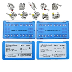 CNC Mini Dental Orthodontic Metal MIM Bracket Braces Roth MBT 022 Slot With 3 4 5 Hooks 20pcs