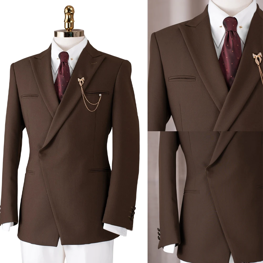 

Classic Men's Suit 2 Pieces Jacket Pants Peaked Lapel Any Occasion Banquet Party Street Office Wear Male Clothing Customized