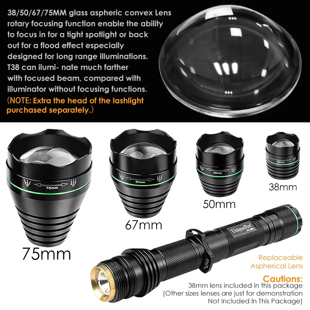 UniqueFire 1508 T38 T50 T67 T75 IR 850NM 5W LED Hunting Flashlight 3 Mode Zoom Night Vision Torch + Rat Tail Mount + USB Charger