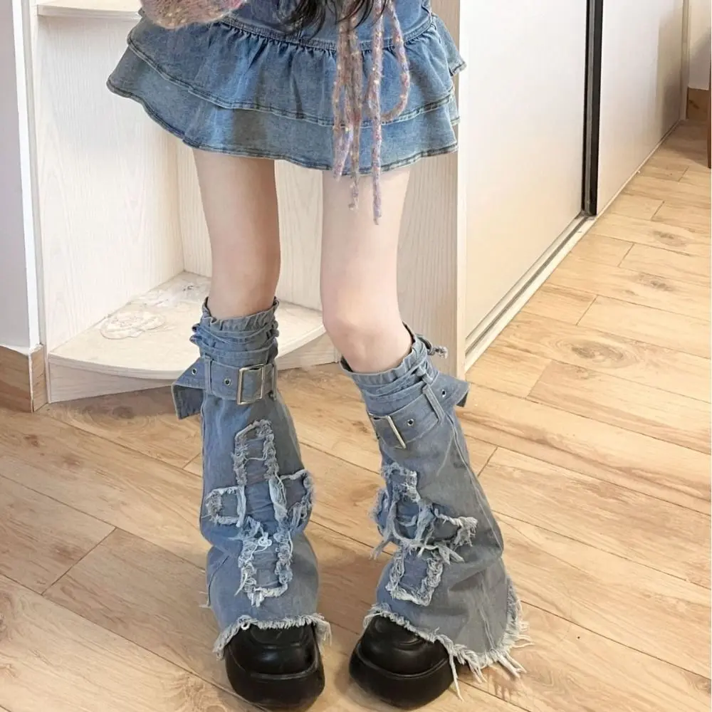 

Trendy Y2k Cross Leg Warmers Spicy Girl JK Trumpet Leg Covers Retro Footcover Y2k Stockings Girls
