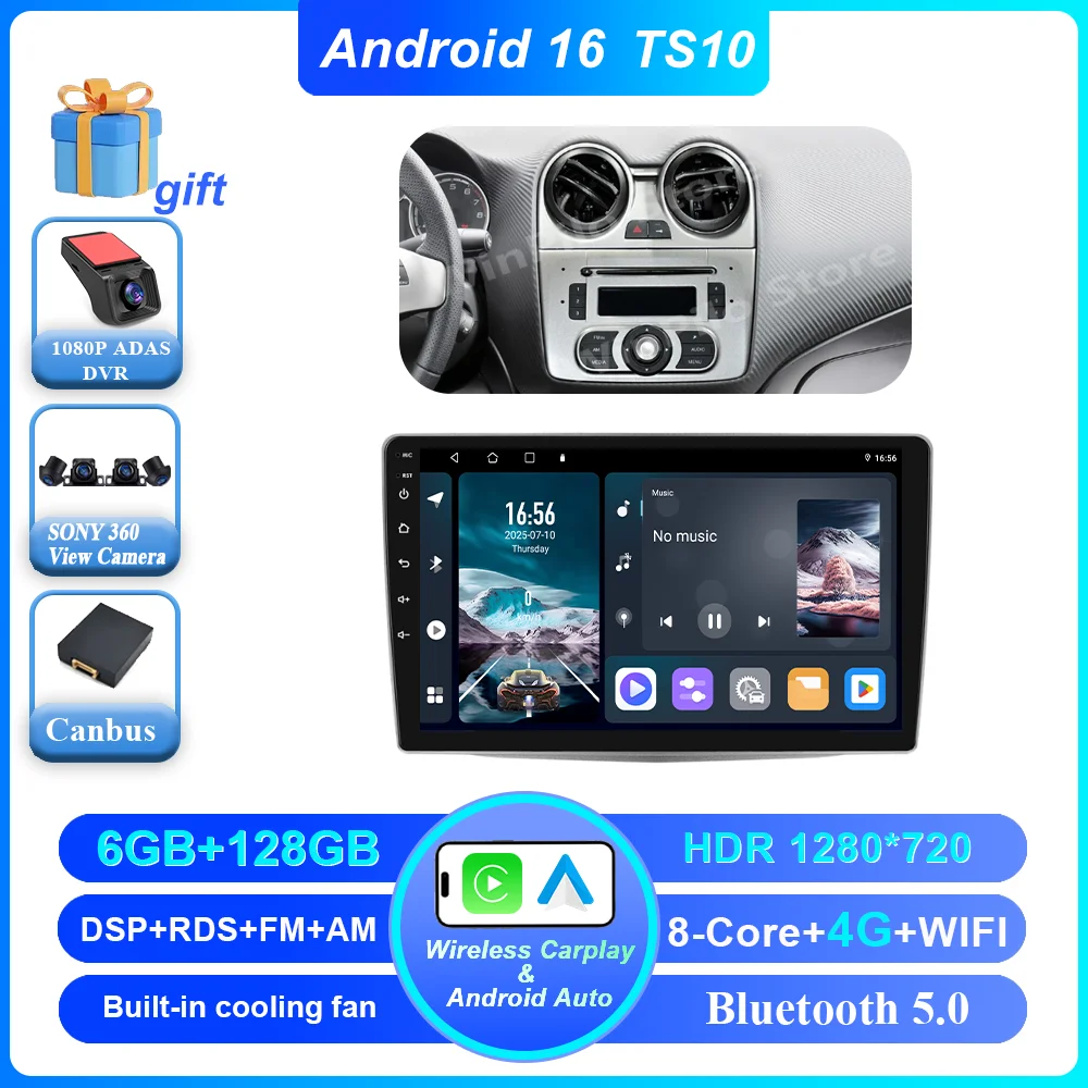 Autoradio Multimedia Video Player Voor Alfa Romeo MiTo 955 2008-2016 Android Auto Carplay GPS Navigatie Stereo WiFi 2K Scherm