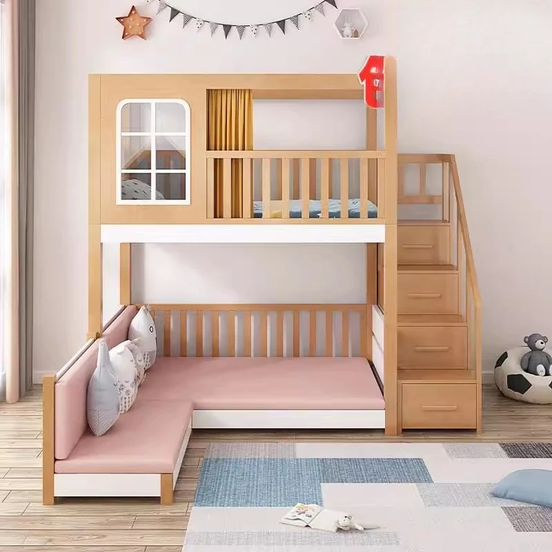 Multifunktionales Bett für Erwachsene aus Buche