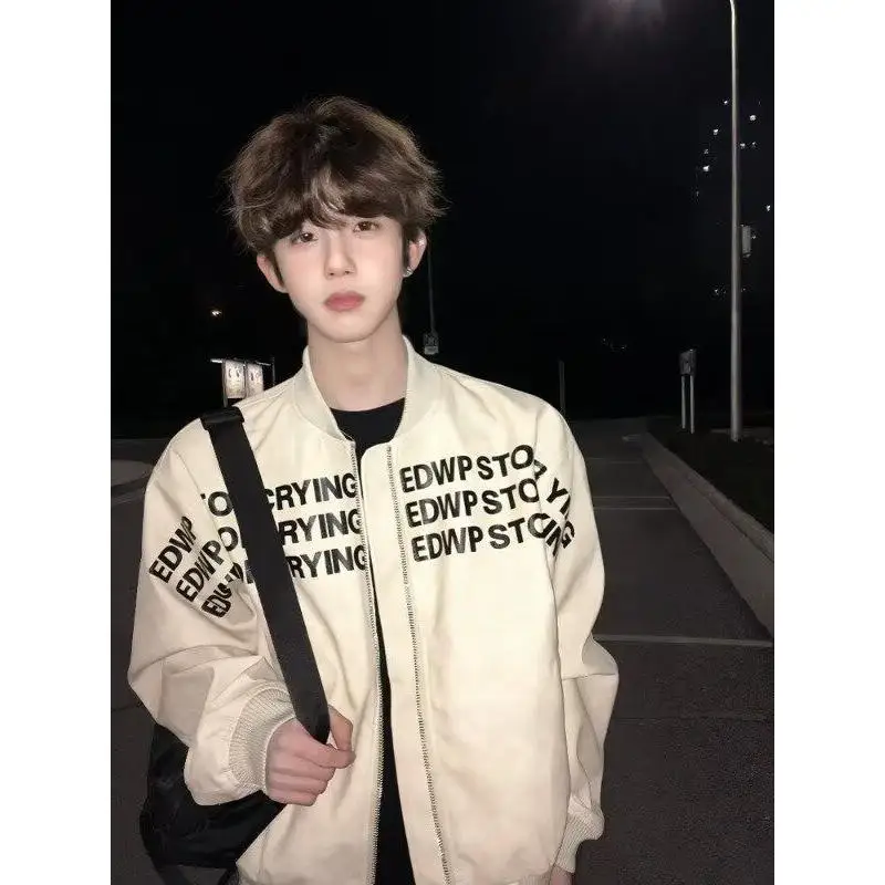 

Ретро американский вышитый буквенный воротник-стойка Flight Jaet ex High Street, модный дизайн, универсальная верхняя одежда для пар