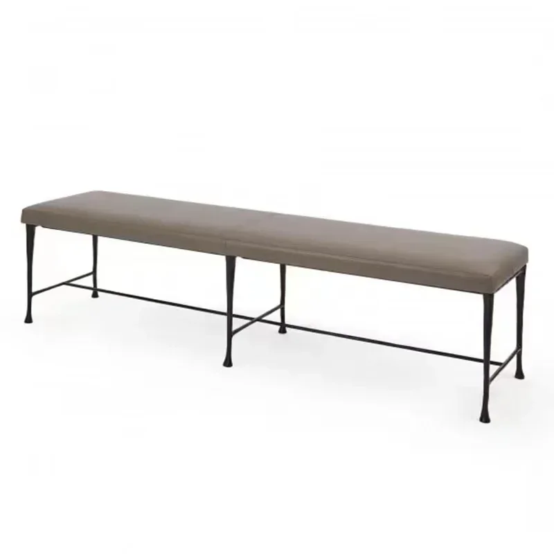 American retro light luxury wrought iron forged bedside stool soft decoration design hotel