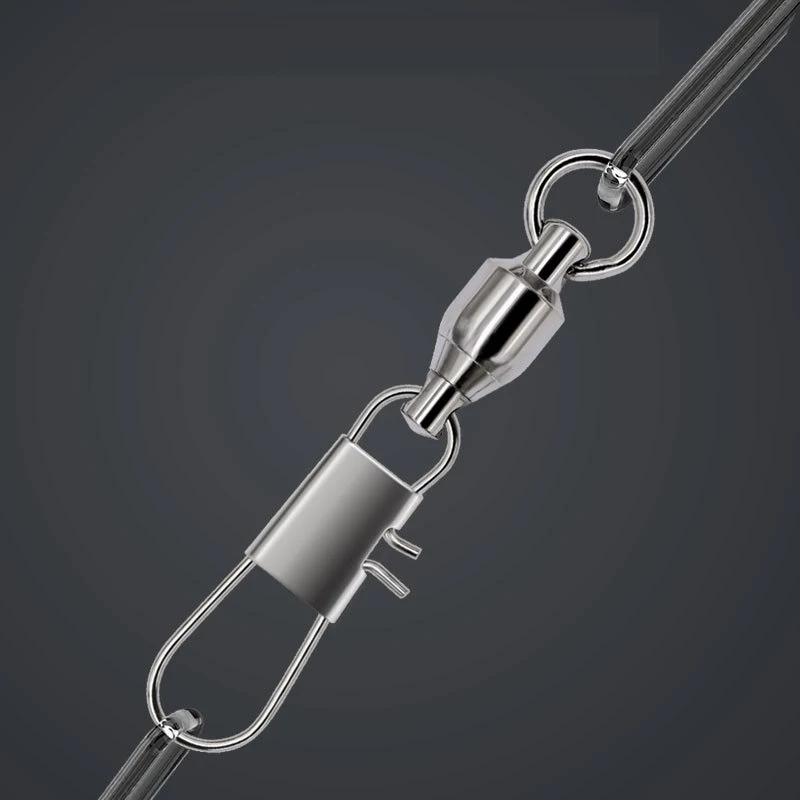 DNDYUJU 20 peças Giradores de Pesca com Rolamento de Esferas e Pino de Engate Rápido de Aço, Acessórios de Pesca, Conector de Pino para Iscas de Pesca
