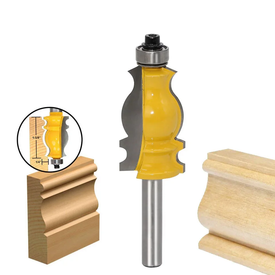 

1PC 8mm Shank Architectural Cemented Carbide Molding Router Bit Trimming Wood Milling Cutter for Woodwork Cutter Power Tools