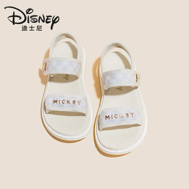 

Mickey Children's Shoes Girls Sandals 2024 Summer New Soft Bottom Non-slip Students Joker Foreign Style Net Red Princess Shoes