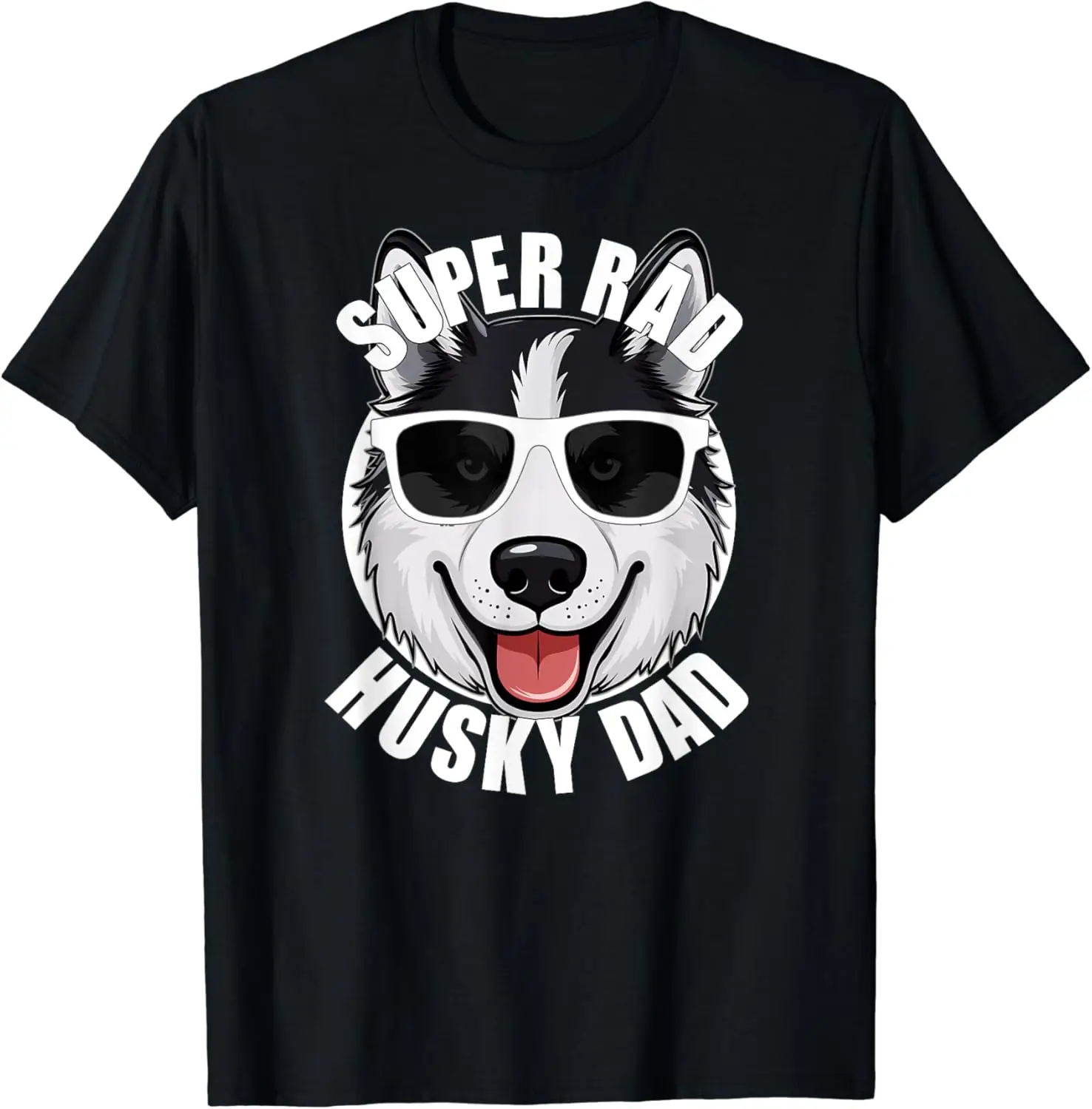 Mens Husky Dad Funny Father’s Day Siberian Husky Dog Dad Men’s T-Shirt