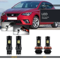 Fits For Seat Ibiza MKV KJ1 KJG Hatchback 2017-2024 Canbus White LED Bumper Driving DRL/Parking Fog Light Bulbs Replacement