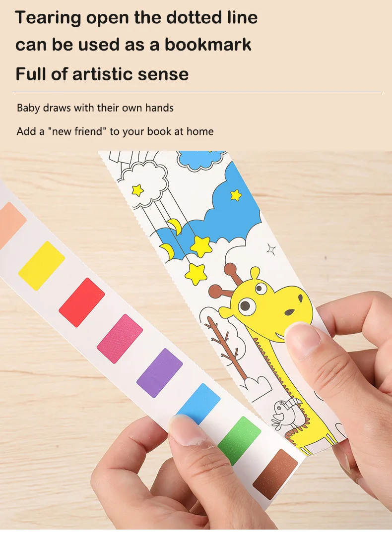 Portable sticky notes Children educational toys drawing painting colored 12 pages graffiti paper bookmark watercolor book