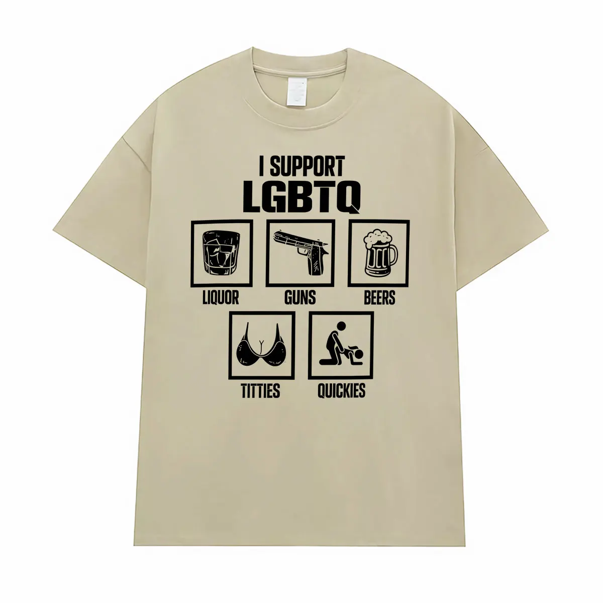 Ich unterstütze LGBTQ Lustige Meme-Grafik T-Shirts für Männer und Frauen Harajuku Y2k Gothic Oversized T-Shirt Mode Lässiges 100% Baumwoll-T-Shirt – Detail 7