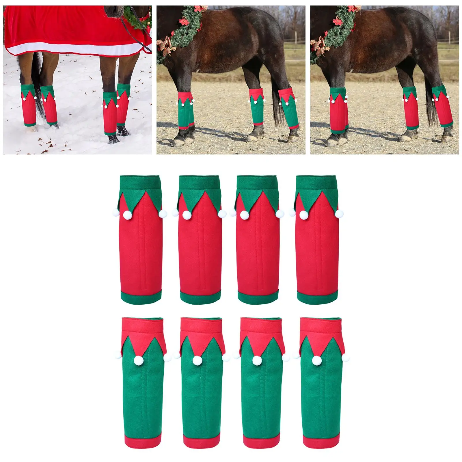 يلتف ساق حصان عيد الميلاد المريحة من البوليستر الواقي لمناسبات الخيول وركوب الخيل