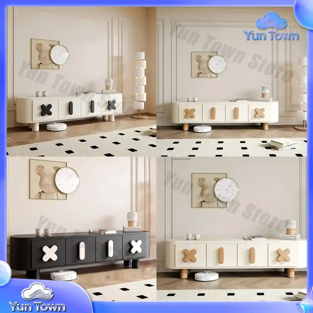 White Retro Dollhouse Tv Stands Living Room Cabinets Wood Modern Console Display Tv Table Organizer Mini Muebles Home