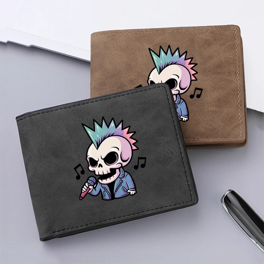 Herren Retro Casual Mini Short Wallet Kartenhalter Student Trendy Print Wallet Modisches und schrulliges Design
