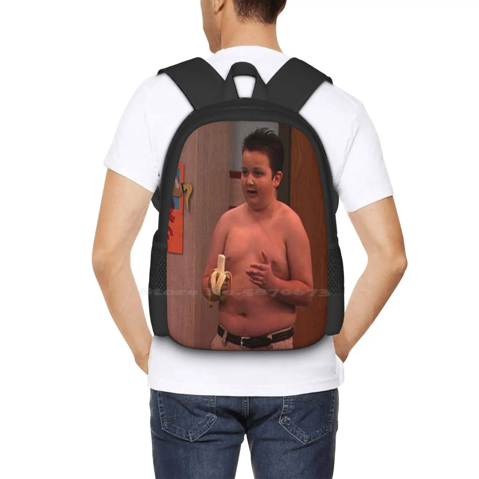 Gibby de Icarly mochilas escolares para niñas adolescentes, bolsas de viaje para computadora portátil, Dank Anime Memes, Good Eating Banana Gibby de Icarly Funny