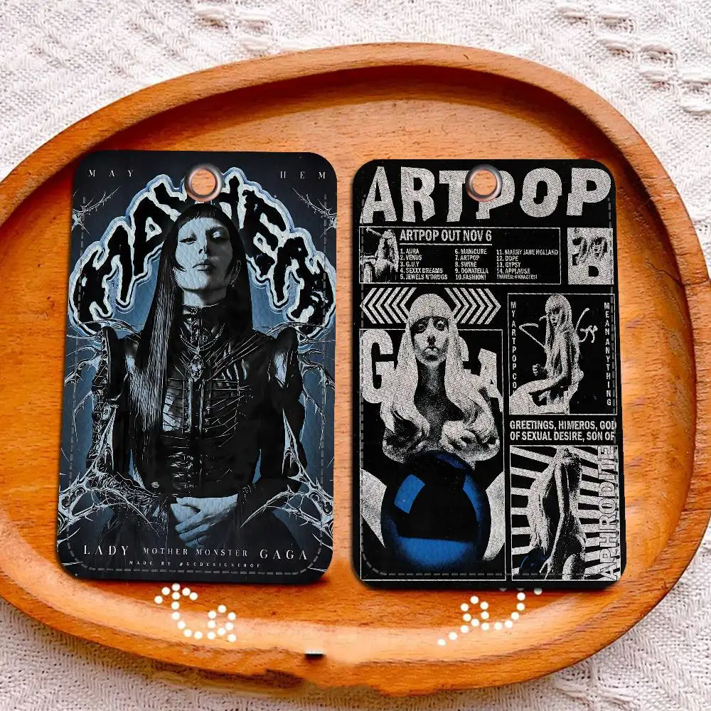 الكلاسيكية المغني L-Lady G-Gaga الكرتون بطاقة المفاتيح أنيمي الأزياء قلادة حقيبة معرف الباب بطاقة حالة حافلة بطاقة لطيف #2