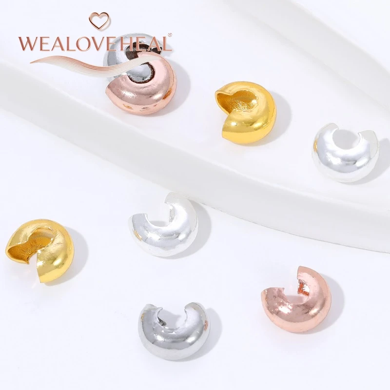 50/100 Stück 18K vergoldete Messing-C-Form-Klemmverschlüsse 3/4/5mm Halbmond-Klemmperlen Stopper DIY Schmuckherstellung Zubehör – Detail 21