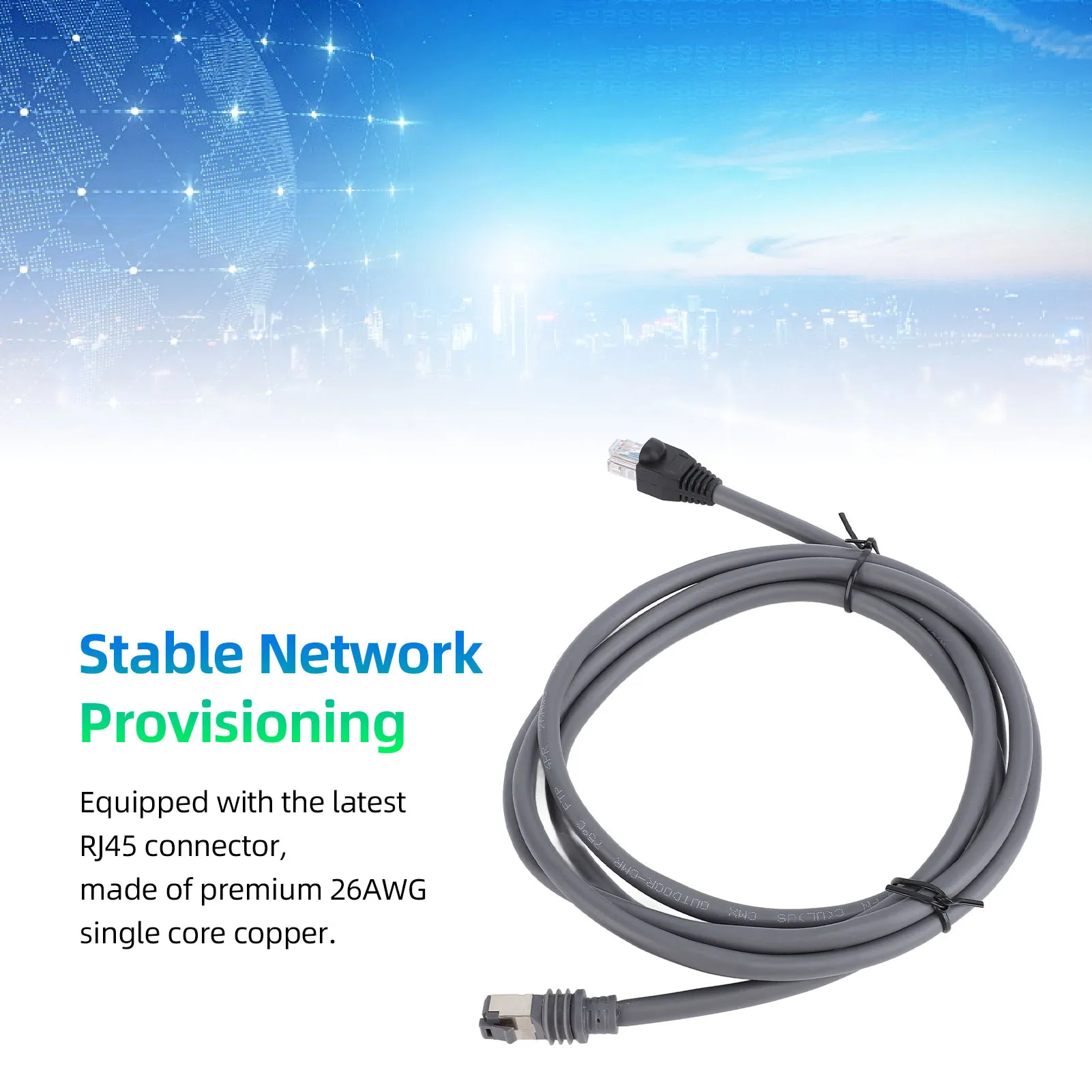 RJ45 Satellite Ethernet Cable 26AWG 2000Mbps Water Resistant Replacement Standard Cat6 Cable for Gen 3 V3 V4