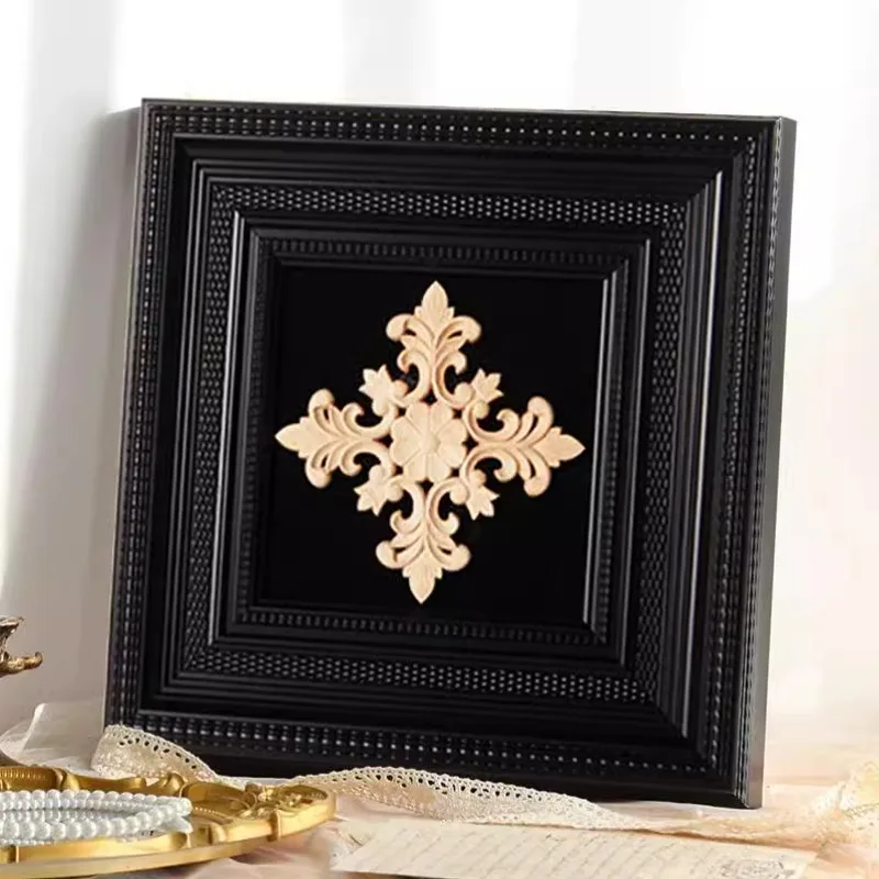 Stylish Black Photo Framing Solid Wood Picture Frame Light Luxury Designer Frames Creative Picture Frame Cornice Room Decoration