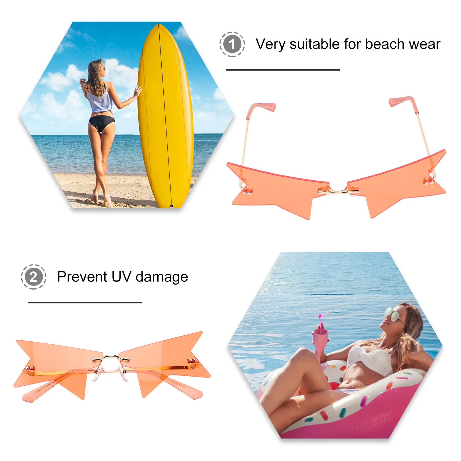 

Rimless Sunglasses Exquisite Frameless Glasses Fashion Party Eyewear Funny Eyeglasses Rimless Sunglasses Frameless Glasses