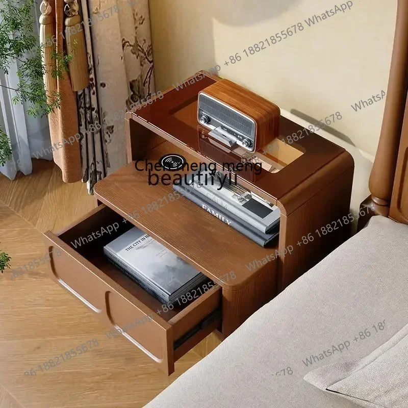 SS نمط جديد القرون الوسطى نمط غرفة نوم طاولة بجانب السرير شقة صغيرة تصميم الفرنسية الرجعية خزانة خزائن التخزين 7486