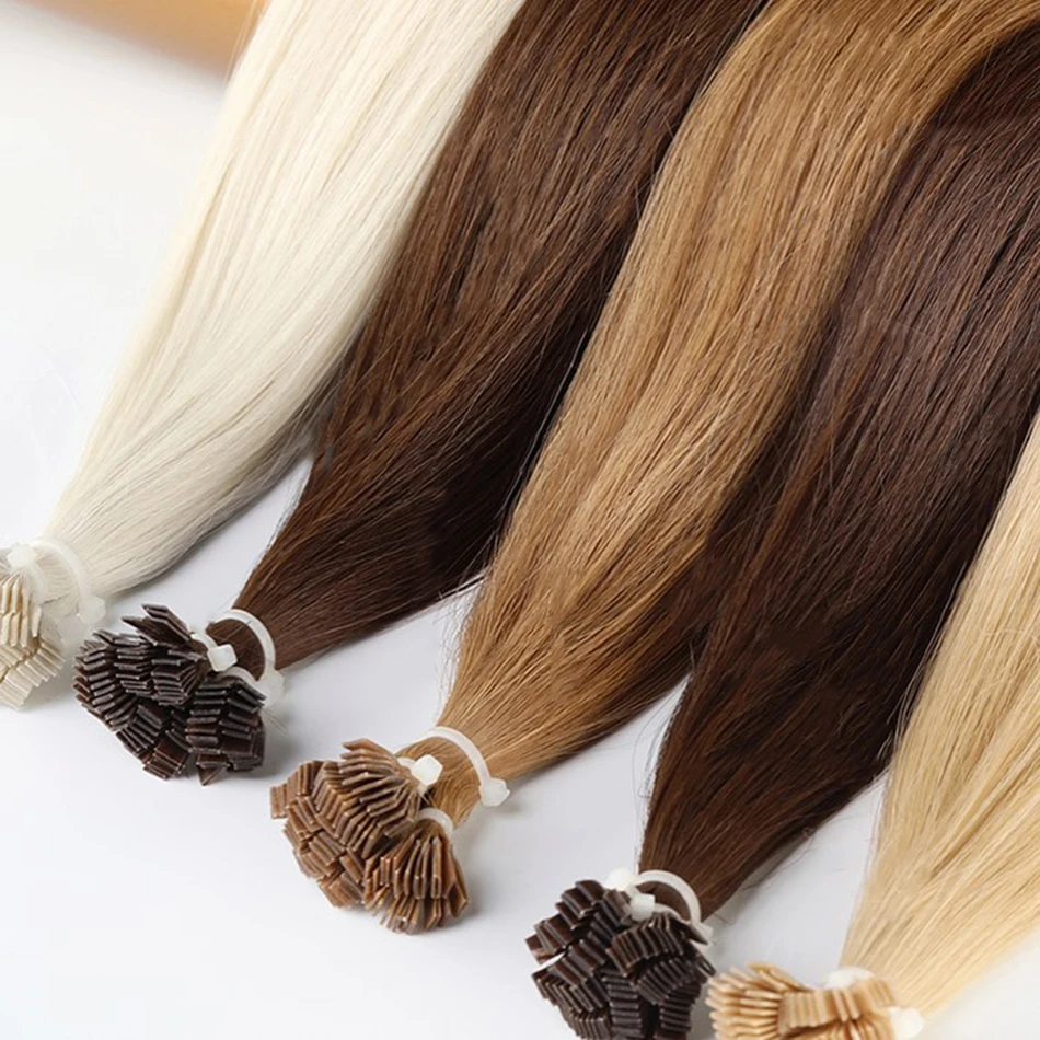 

Natural 613 Blond Colored Straight Human Hair Extension 100g Strand Fusion Flat Tip Keratin Capsules for Hair Extensions 30Inch
