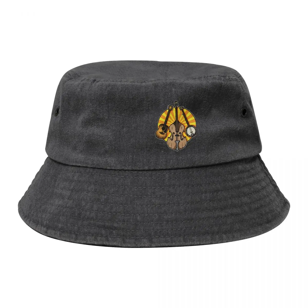 

Bluegrass and/or Folk Instruments T-Shirt Orange and Yellow Bucket Hat luxury caps Brand Man cap Female Men's