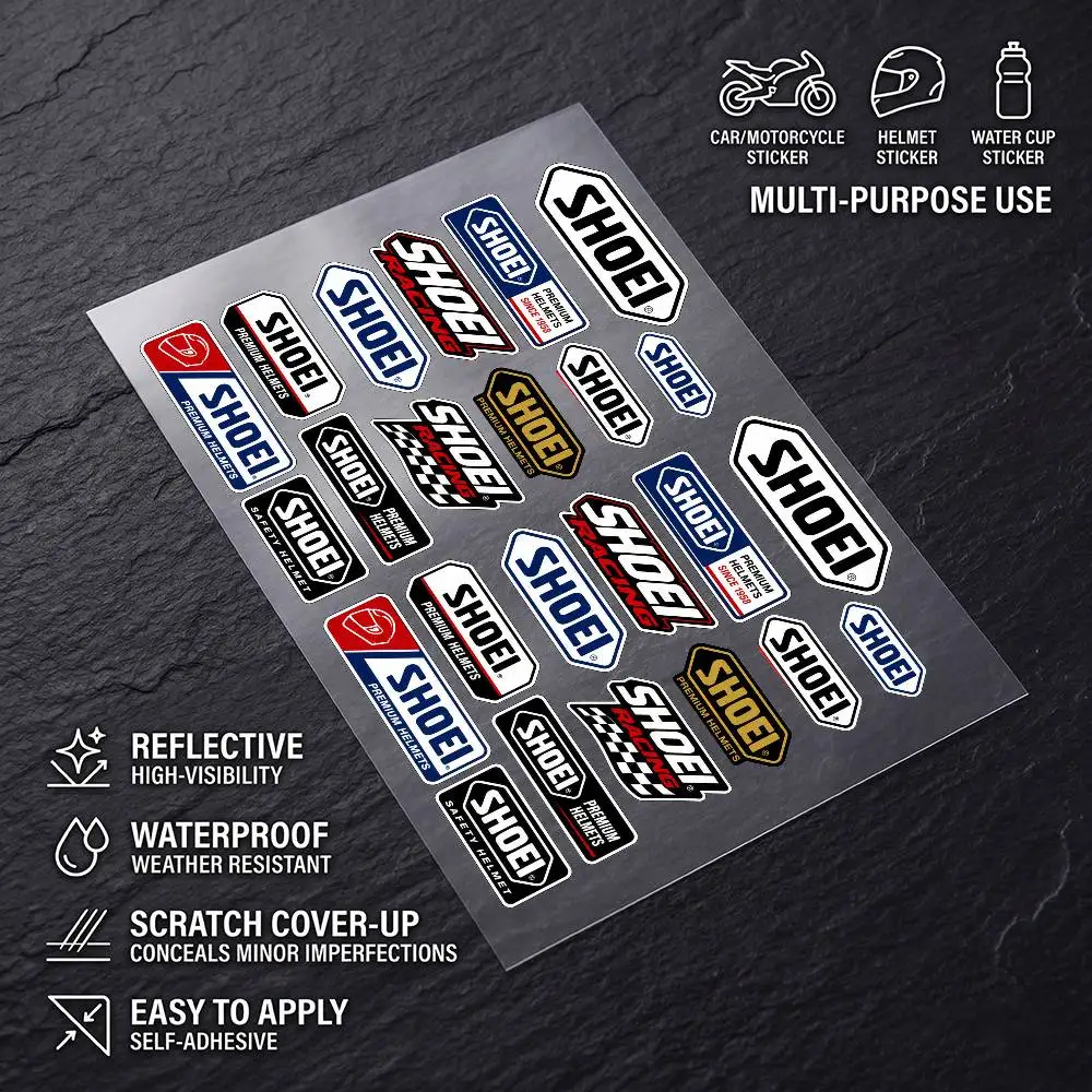 SHOEI Durable Waterproof Reflective Decor Sticker Scratch Cover For Motorcycle Car Helmet Fridge Accessories