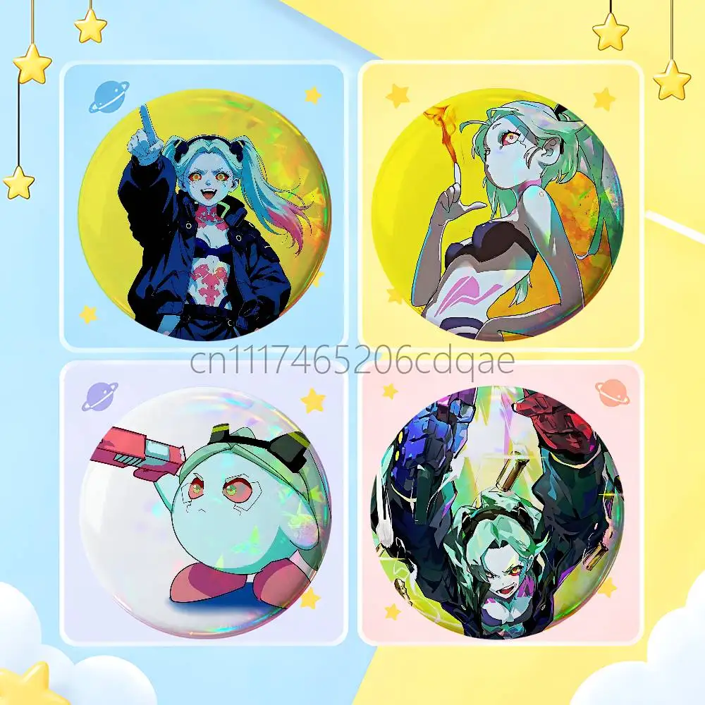 FOR C-Cyberpunk Rebecca Cartoon Enamel Pins Anime Game Character Brooches for Backpack Accessories Snap-in Badges